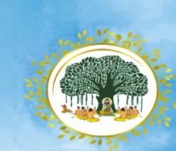 Gita Gram Gurukul emblem — banyan tree and gurukul